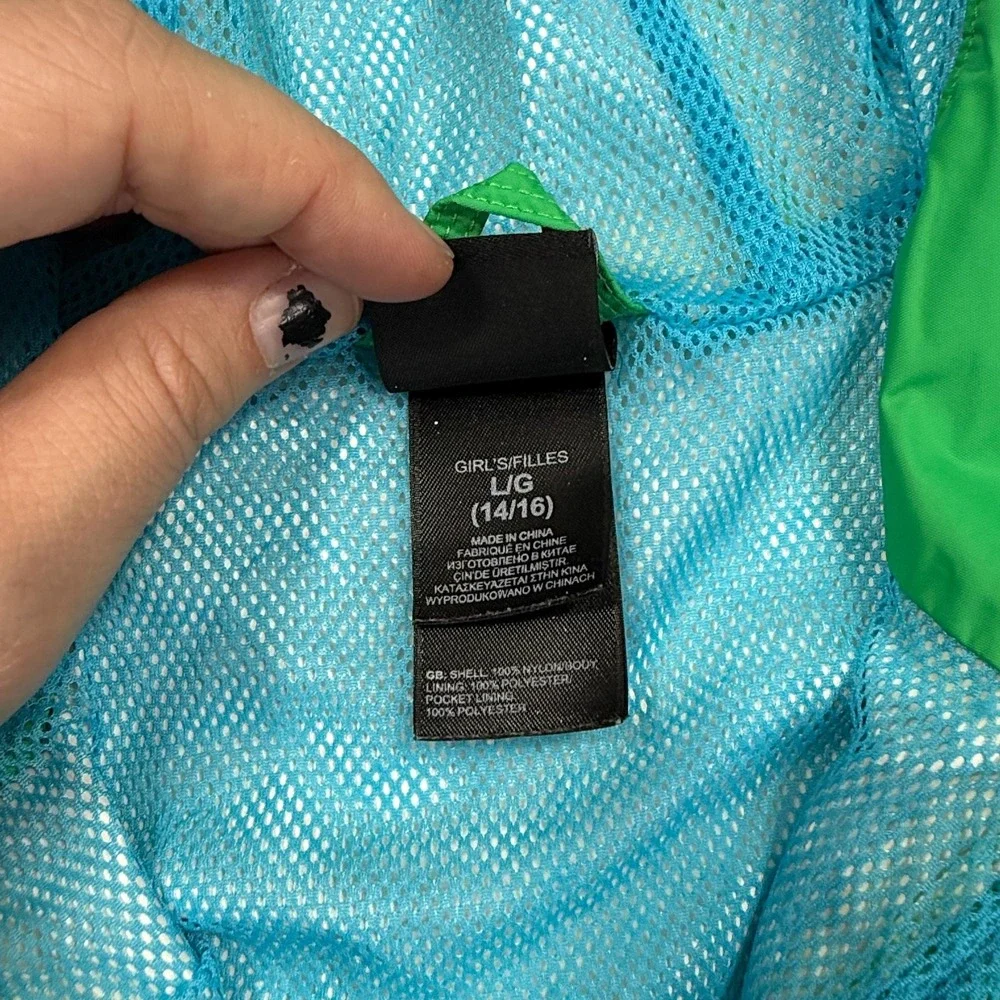 The North Face Jacket Girls Large 14/16 Green HyVent‎ Hooded Rain Waterproof